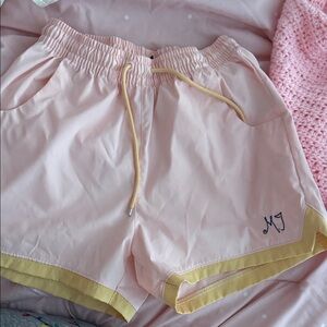 Jordan Women's Athletic Shorts in Pink and Yellow